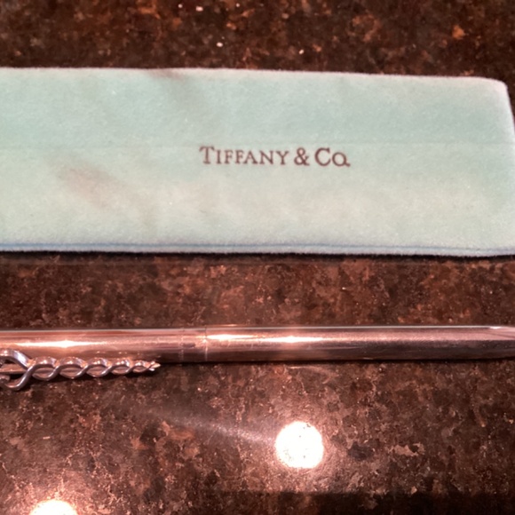 Tiffany & Co Silver Caduceus clip ballpoint pen - Picture 2 of 8